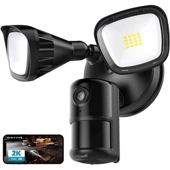 Floodlight Camera Outdoor, 2K Wired Home Smart Security Cameras, 2.4G WiFi - Picture 7 of 7